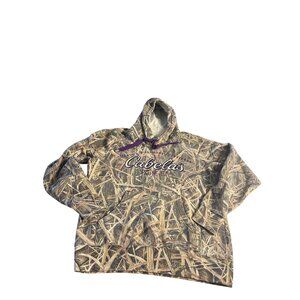 Cabelas unisex Camo Hoodie Sweatshirt Size L Hunting Outdoor Woodland Print